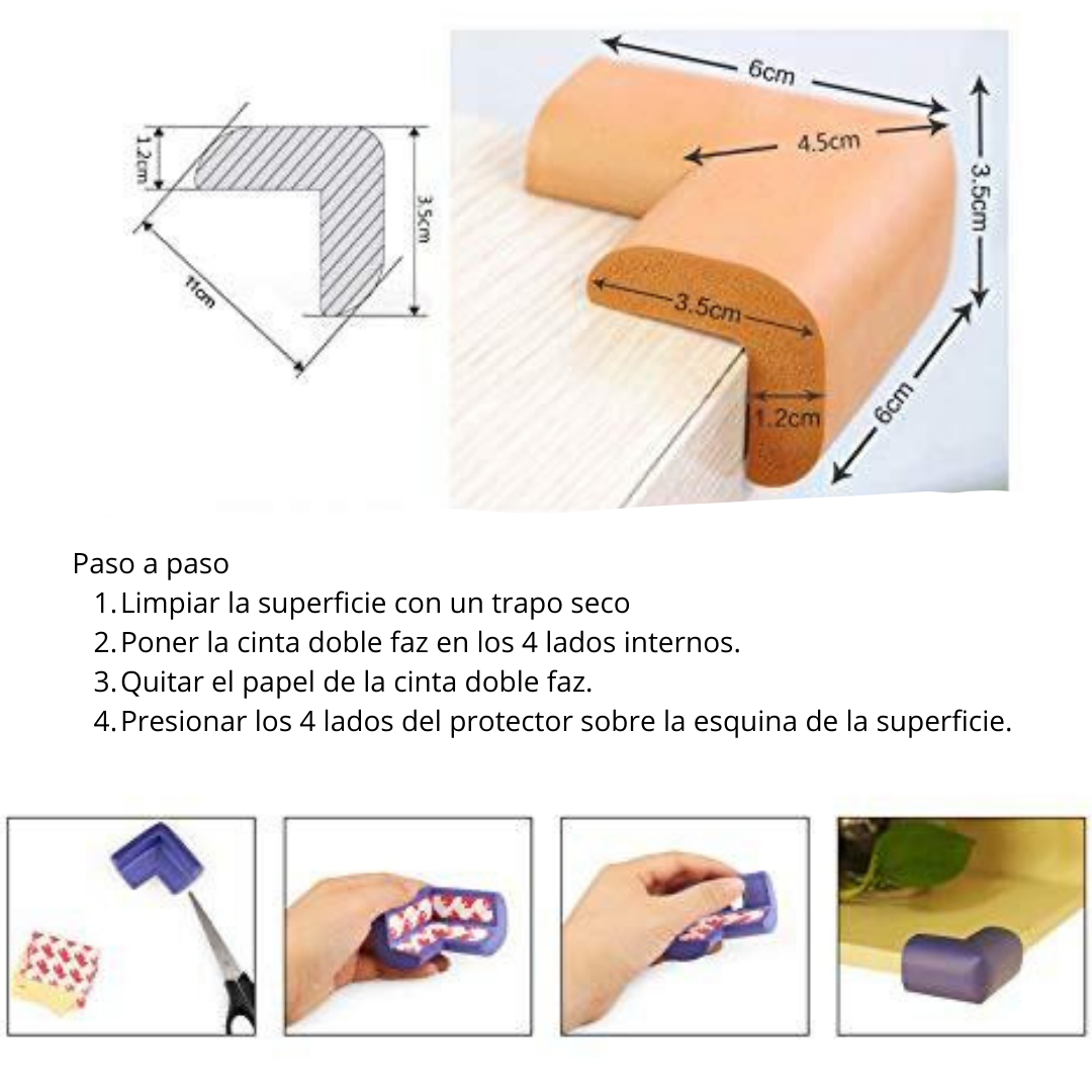 Protector de Esquinas en L (pack 4 piezas)
