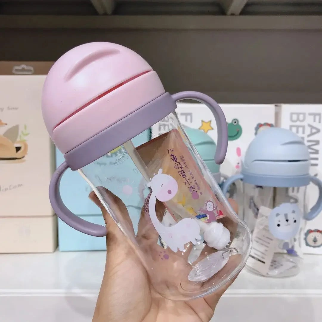 Vaso pitillo antiderrame 350ml para bebes diseño jirafa