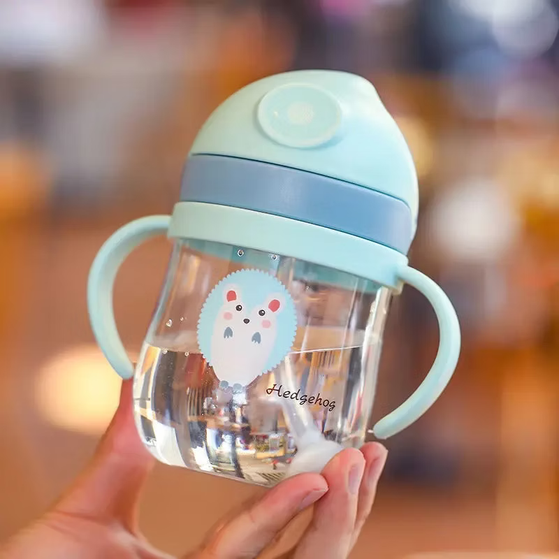 Vaso pitillo antiderrame 250 ml para bebés diseño puercoespin