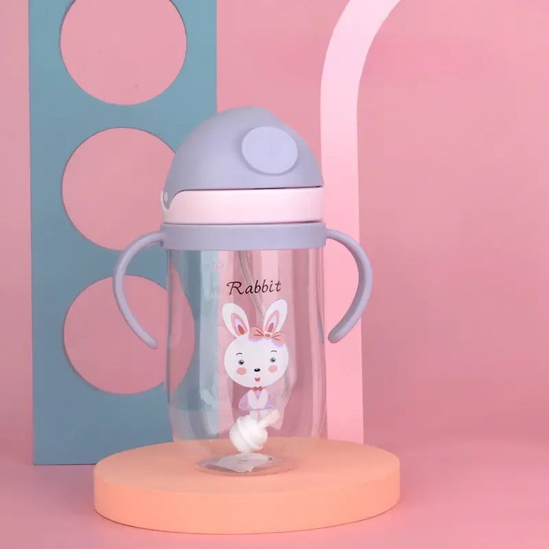 Vaso pitillo antiderrame 350ml para bebes diseño Conejo
