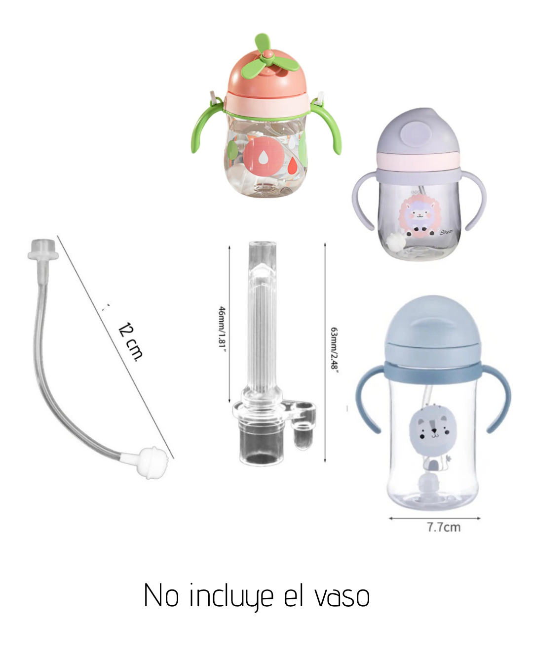 Repuesto con Válvula para Vaso Pitillo de 250, 300 y 350 ML